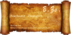 Bachusz Zsanett névjegykártya