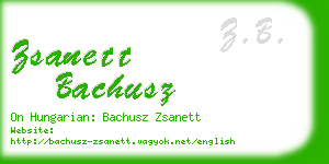 zsanett bachusz business card